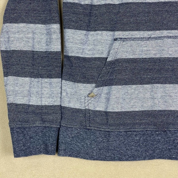 RIP CURL Long Sleeve Hoodie Sweatshirt Mens M Blue Striped‎ Pouch Pocket Relaxed - Picture 3 of 11